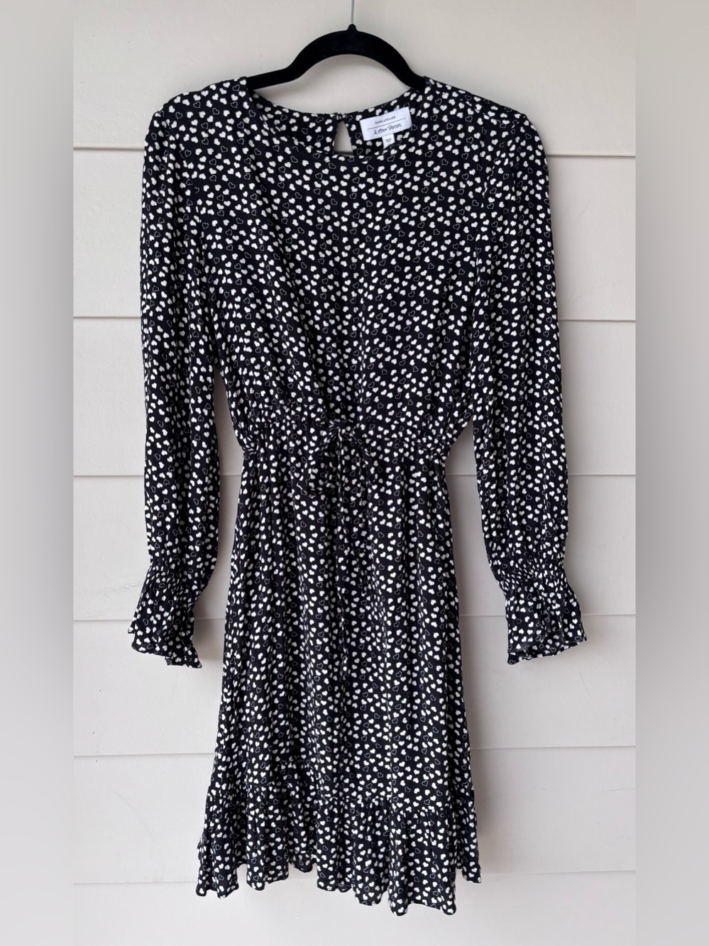 Atelier Paris for & Other Stories Black & White Heart Print Mini Dress – Size 6